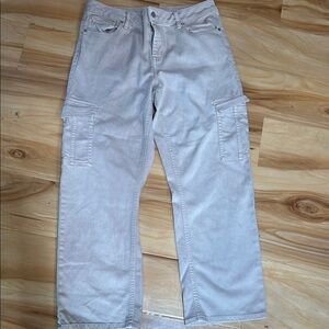 Women's Cargo Jeans - Light Gray